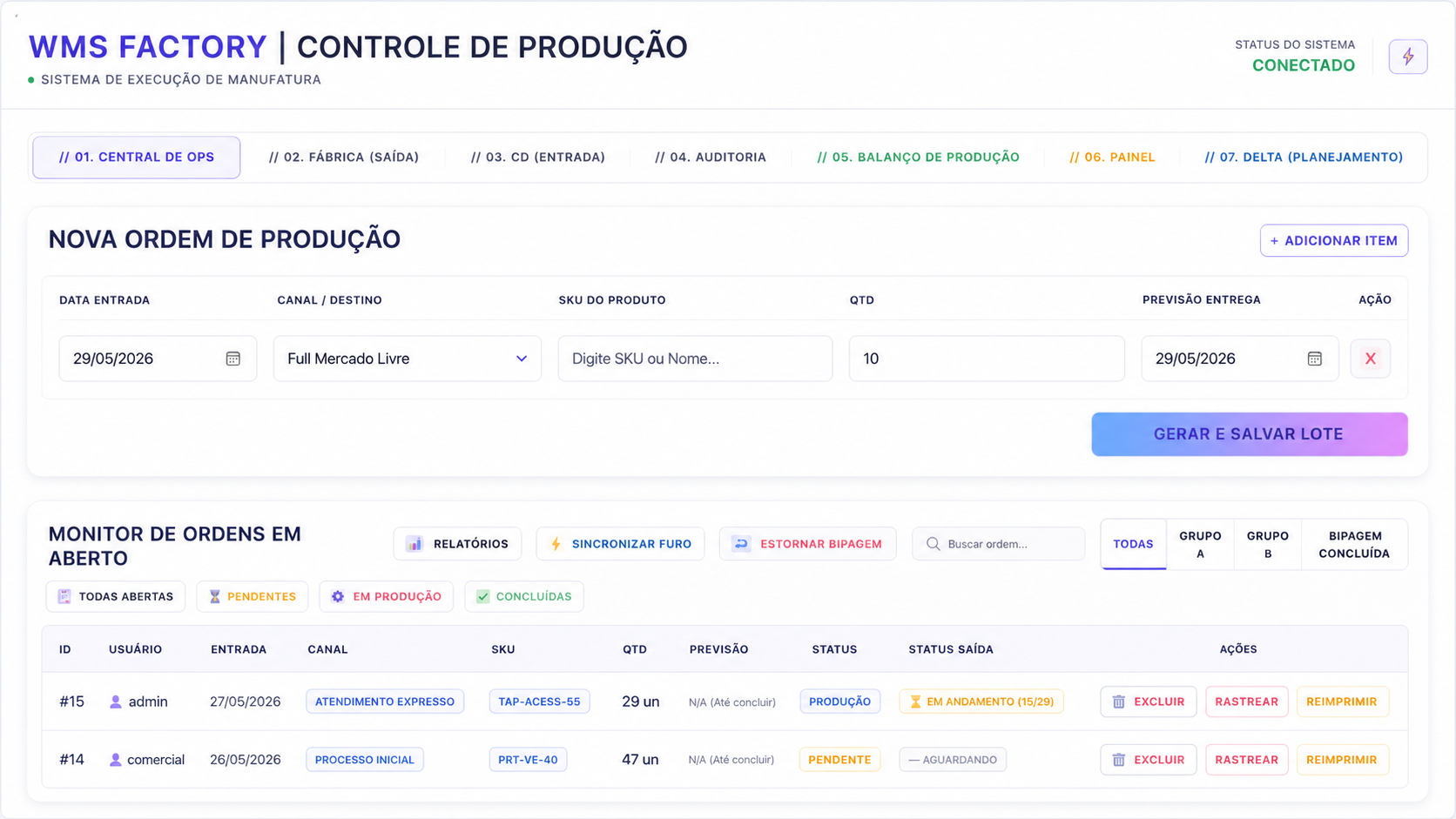 Controle de Produção